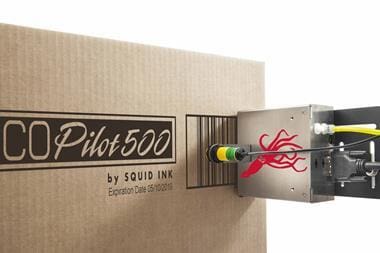 A box with a squid on it and the word " pilot 5 0 0 ".